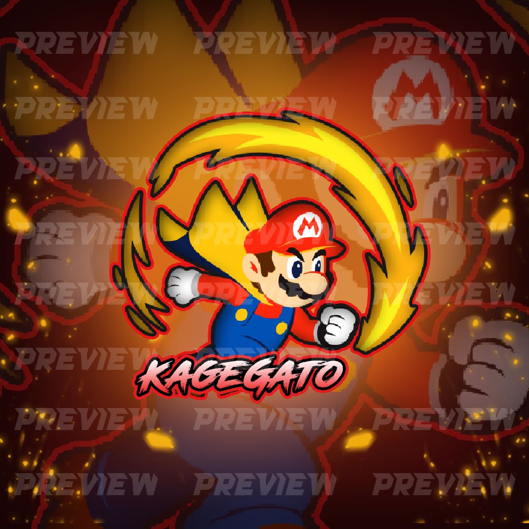 Kagegato Super Mario fire mascot logo