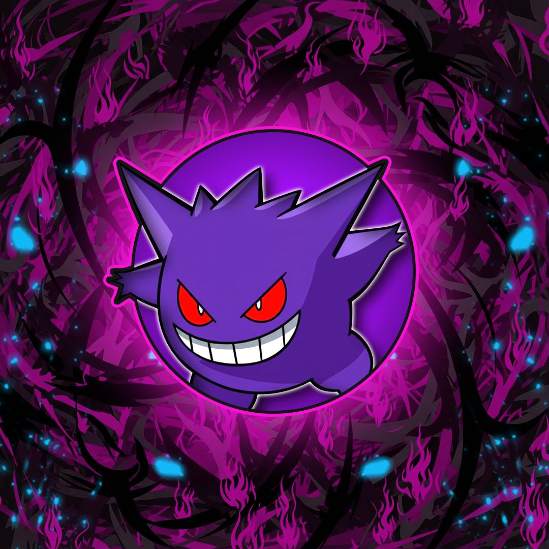 Gengar purple mascot illustration